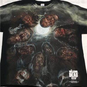 RARE 2015 AMC The Walking Dead Zombies Swarm Print AOP Promo T Shirt Mens NWT L